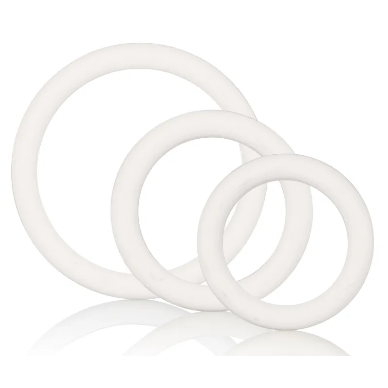Calexotics Lot de 3 cockrings souples Blanc